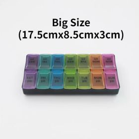 New Weekly Portable Travel Pill Cases Box 7 Days Organizer 14 Grids Pills Container Storage Tablets Vitamins Medicine Fish Oils (Color: NO.13)