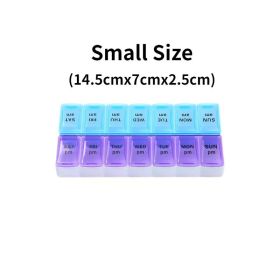 New Weekly Portable Travel Pill Cases Box 7 Days Organizer 14 Grids Pills Container Storage Tablets Vitamins Medicine Fish Oils (Color: NO.1)