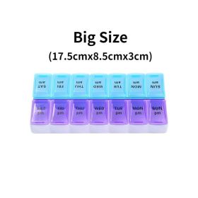 New Weekly Portable Travel Pill Cases Box 7 Days Organizer 14 Grids Pills Container Storage Tablets Vitamins Medicine Fish Oils (Color: NO.8)