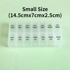 New Weekly Portable Travel Pill Cases Box 7 Days Organizer 14 Grids Pills Container Storage Tablets Vitamins Medicine Fish Oils (Color: NO.4)