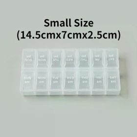 New Weekly Portable Travel Pill Cases Box 7 Days Organizer 14 Grids Pills Container Storage Tablets Vitamins Medicine Fish Oils (Color: NO.15)