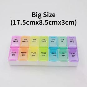 New Weekly Portable Travel Pill Cases Box 7 Days Organizer 14 Grids Pills Container Storage Tablets Vitamins Medicine Fish Oils (Color: NO.14)