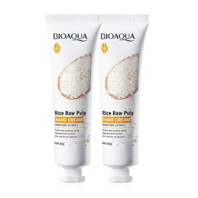 1/2/3/5pcs BIOAQUA White Rice Hand Cream Moisturizing Handcream Nourishing Brightening Hydrating Hands skincare Creams Products (Color: 2pcs)