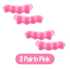 1 Pair Silicone Toe Separator, Bunion Corrector,Hammer Toe Corrector, Soft Silicone Material for Toe Separation Foot Care Tool (Color: Pink-2 Pair)