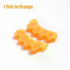 1 Pair Silicone Toe Separator, Bunion Corrector,Hammer Toe Corrector, Soft Silicone Material for Toe Separation Foot Care Tool (Color: 1 Pair Orange)