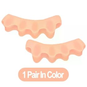 1 Pair Silicone Toe Separator, Bunion Corrector,Hammer Toe Corrector, Soft Silicone Material for Toe Separation Foot Care Tool (Color: 1 Pair Skin Color)
