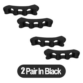 1 Pair Silicone Toe Separator, Bunion Corrector,Hammer Toe Corrector, Soft Silicone Material for Toe Separation Foot Care Tool (Color: Black-2 Pair)