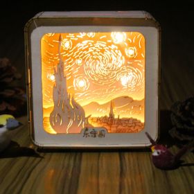 3D Wooden Puzzles Night Lights Desk Decorations Birthday Christmas Gifts For Women Age14+ (shape: Starry Sky)