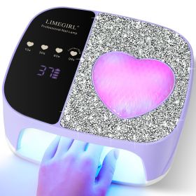 LimeGirl Cordless Nail Dryer for Gel Polish, UV LED Nail Lamp with Fast Curing UV Light & 4 Timer Settings (Color: Purple)