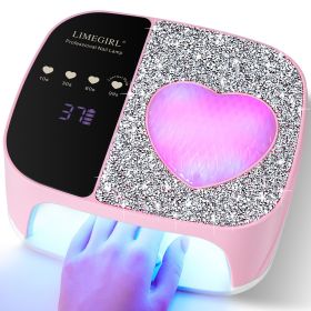 LimeGirl Cordless Nail Dryer for Gel Polish, UV LED Nail Lamp with Fast Curing UV Light & 4 Timer Settings (Color: Pink)