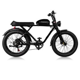 24inch Fat Tire 1000w Electric Cafe Racer Bike (Color: Black)