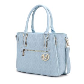 MKF Collection Cairo M Signature Satchel Handbag by Mia k (Material: Polycarbonate, Color: Light Blue)