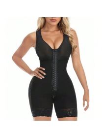 Fasjrixa Fajas Colombianas Shapewear for Women Tummy Control Post Surgery Full Body Shaper Butt Lifter with Zipper Crotch,corset tops for women (Color: Black, size: 2XL)
