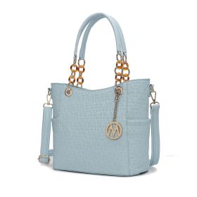 MKF Collection Rylee Vegan Leather Women Tote Handbag by Mia k (Material: Polycarbonate, Color: Light Blue)