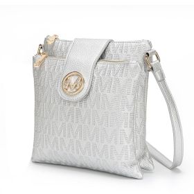 MKF Collection Marietta M Signature Womens Handbag Crossbody Bag by Mia K (Material: Polycarbonate, Color: Silver)