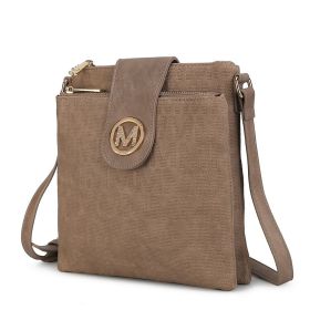 MKF Collection Marietta M Signature Womens Handbag Crossbody Bag by Mia K (Material: Polycarbonate, Color: Taupe)