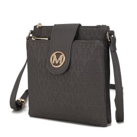 MKF Collection Marietta M Signature Womens Handbag Crossbody Bag by Mia K (Material: Polycarbonate, Color: Grey)