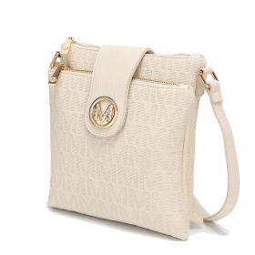MKF Collection Marietta M Signature Womens Handbag Crossbody Bag by Mia K (Material: Polycarbonate, Color: Beige)