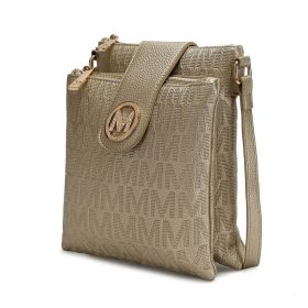 MKF Collection Marietta M Signature Womens Handbag Crossbody Bag by Mia K (Material: Polycarbonate, Color: Gold)
