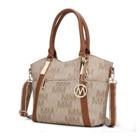 MKF Collection Jeneece M Signature Tote Bag by Mia k (Material: Polycarbonate, Color: Beige)