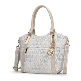 MKF Collection Jeneece M Signature Tote Bag by Mia k (Material: Polycarbonate, Color: White)