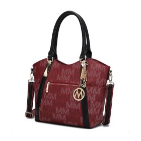 MKF Collection Jeneece M Signature Tote Bag by Mia k (Material: Polycarbonate, Color: Burgundy)