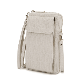 MKF Collection Caddy Vegan Leather Women Phone Wallet Crossbody by Mia k (Material: Polycarbonate, Color: Beige)