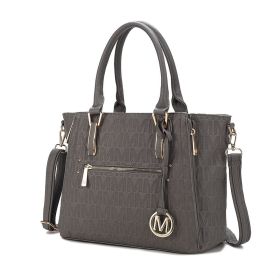 MKF Collection Cairo M Signature Satchel Handbag by Mia k (Material: Polycarbonate, Color: Grey)