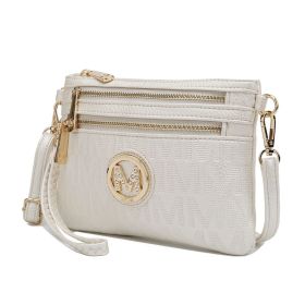 MKF Collection Roonie Milan Signature Crossbody Wristlet by Mia k (Material: Polycarbonate, Color: White)