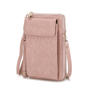MKF Collection Caddy Vegan Leather Women Phone Wallet Crossbody by Mia k (Material: Polycarbonate, Color: Rose Pink)