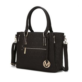 MKF Collection Cairo M Signature Satchel Handbag by Mia k (Material: Polycarbonate, Color: Chocolate)