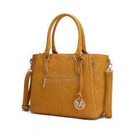 MKF Collection Cairo M Signature Satchel Handbag by Mia k (Material: Polycarbonate, Color: Mustard)