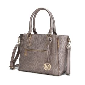 MKF Collection Cairo M Signature Satchel Handbag by Mia k (Material: Polycarbonate, Color: PEWTER)