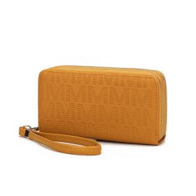 MKF Collection Lisbette Embossed M Signature Wallet by Mia k (Material: Polycarbonate, Color: Mustard)