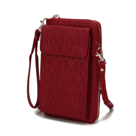 MKF Collection Caddy Vegan Leather Women Phone Wallet Crossbody by Mia k (Material: Polycarbonate, Color: Red)
