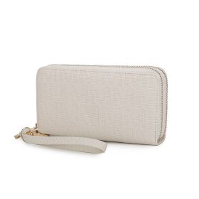 MKF Collection Lisbette Embossed M Signature Wallet by Mia k (Material: Polycarbonate, Color: Beige)