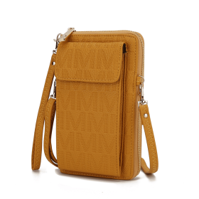 MKF Collection Caddy Vegan Leather Women Phone Wallet Crossbody by Mia k (Material: Polycarbonate, Color: Mustard)