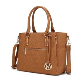 MKF Collection Cairo M Signature Satchel Handbag by Mia k (Material: Polycarbonate, Color: Tan)