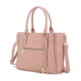 MKF Collection Cairo M Signature Satchel Handbag by Mia k (Material: Polycarbonate, Color: Rose Pink)