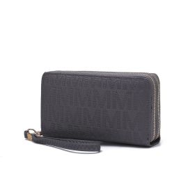 MKF Collection Lisbette Embossed M Signature Wallet by Mia k (Material: Polycarbonate, Color: Grey)