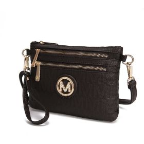 MKF Collection Roonie Milan Signature Crossbody Wristlet by Mia k (Material: Polycarbonate, Color: Chocolate)