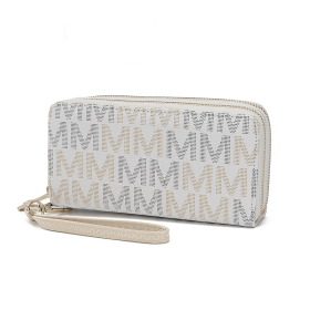 MKF Collection Hofstra M Signature Wallet Wristlet by Mia k (Material: Polycarbonate, Color: White)