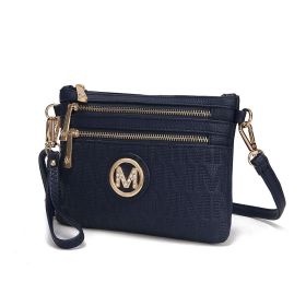 MKF Collection Roonie Milan Signature Crossbody Wristlet by Mia k (Material: Polycarbonate, Color: Navy)