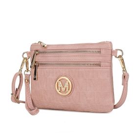 MKF Collection Roonie Milan Signature Crossbody Wristlet by Mia k (Material: Polycarbonate, Color: Rose Pink)