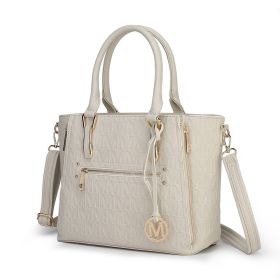 MKF Collection Cairo M Signature Satchel Handbag by Mia k (Material: Polycarbonate, Color: Beige)