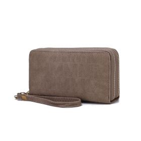 MKF Collection Lisbette Embossed M Signature Wallet by Mia k (Material: Polycarbonate, Color: Taupe)