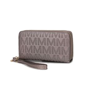 MKF Collection Lisbette Embossed M Signature Wallet by Mia k (Material: Polycarbonate, Color: PEWTER)