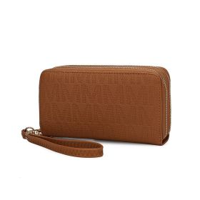 MKF Collection Lisbette Embossed M Signature Wallet by Mia k (Material: Polycarbonate, Color: Tan)