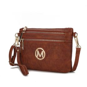 MKF Collection Roonie Milan Signature Crossbody Wristlet by Mia k (Material: Polycarbonate, Color: Camel)