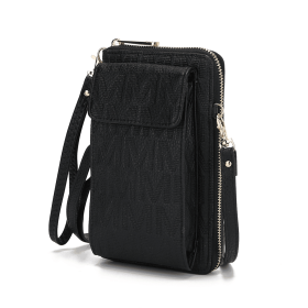 MKF Collection Caddy Vegan Leather Women Phone Wallet Crossbody by Mia k (Material: Polycarbonate, Color: Black)